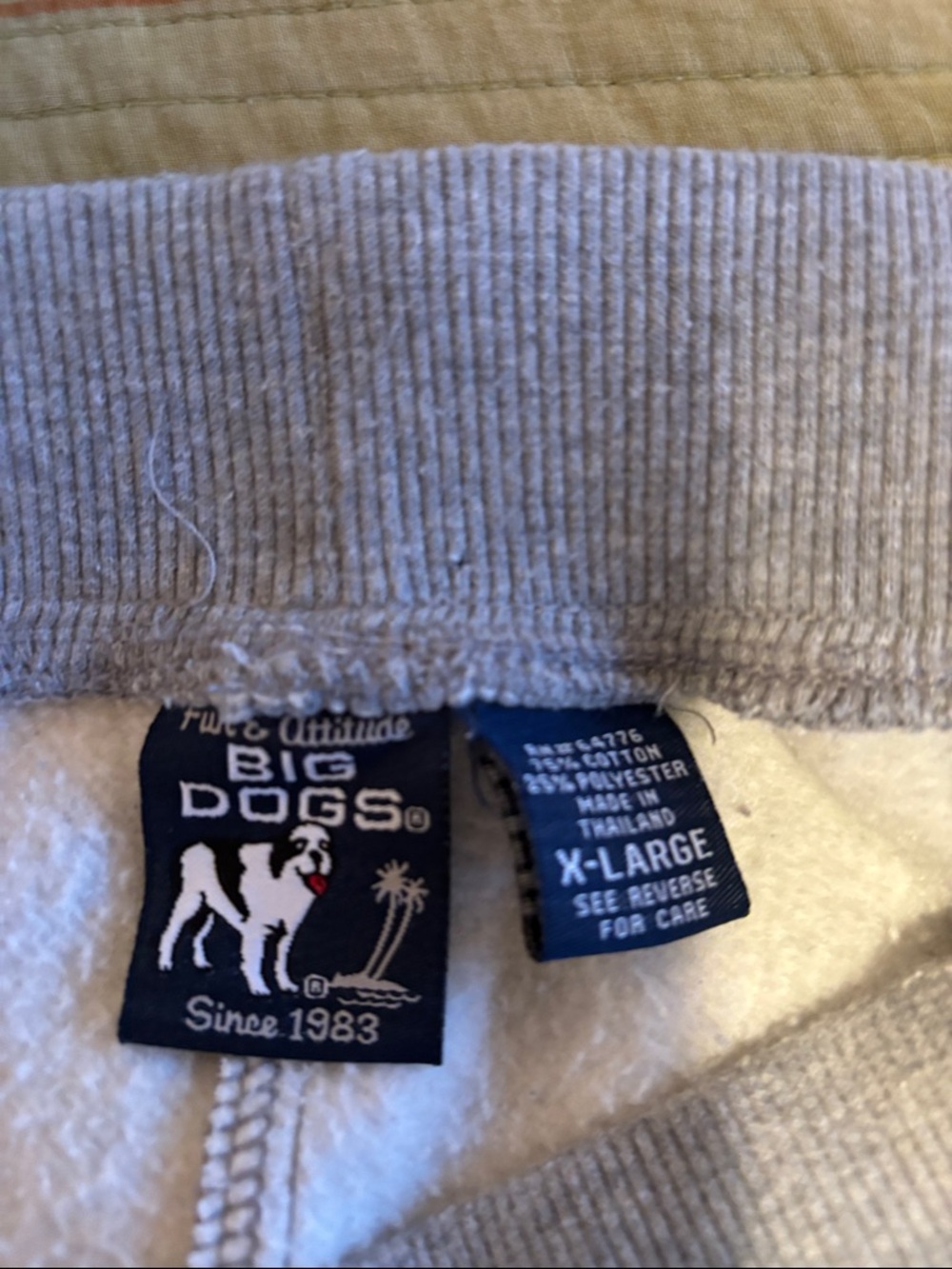 Big Dogs Gray Sweatpants with Black & White Side Stripes - Picture 3 of 3